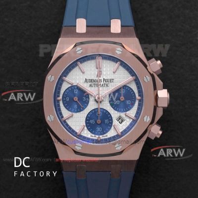 Perfect Replica Audemars Piguet Royal Oak Rose Gold 41mm Rubber Strap Watch